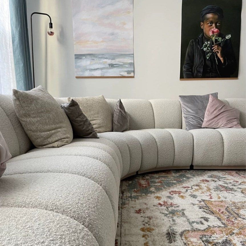 CELINEA Modern Curved Boucle Sofa