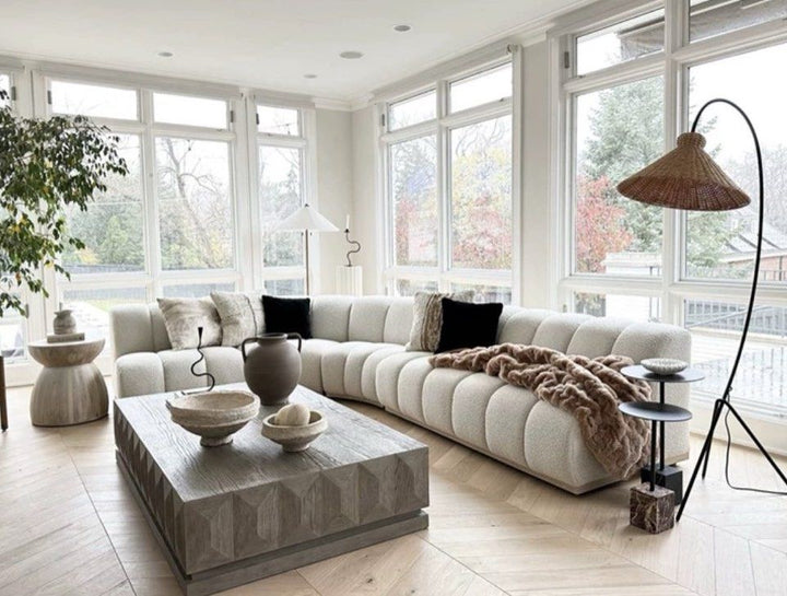 CELINEA Modern Curved Boucle Sofa