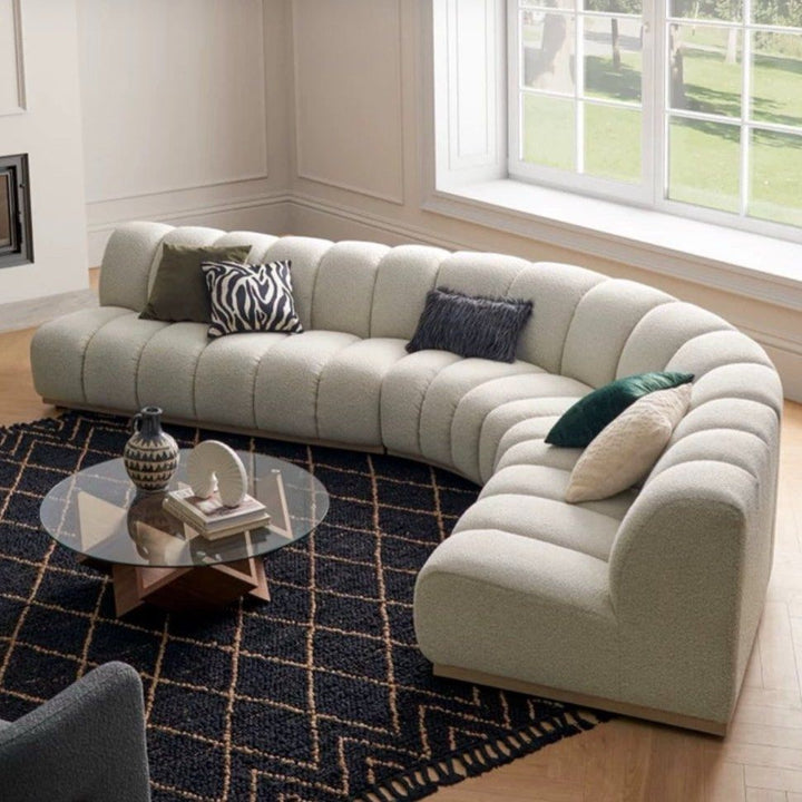CELINEA Modern Curved Boucle Sofa