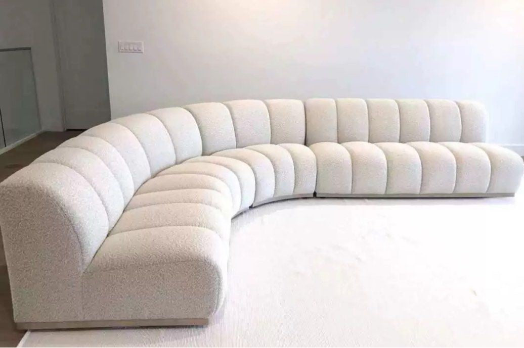 CELINEA Modern Curved Boucle Sofa