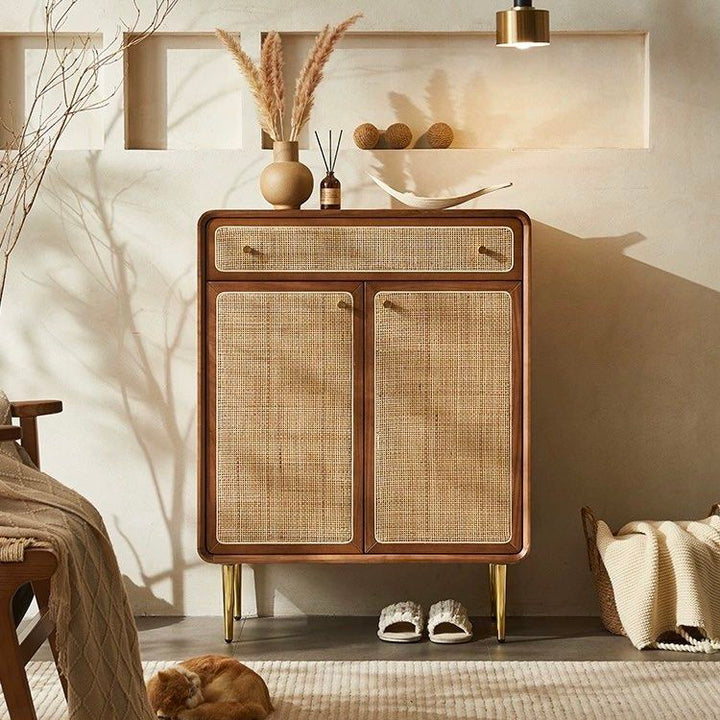BRIDERS Vintage Rattan Shoe Cabinet
