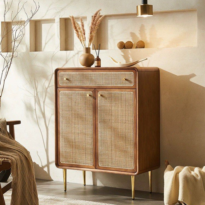 BRIDERS Vintage Rattan Shoe Cabinet