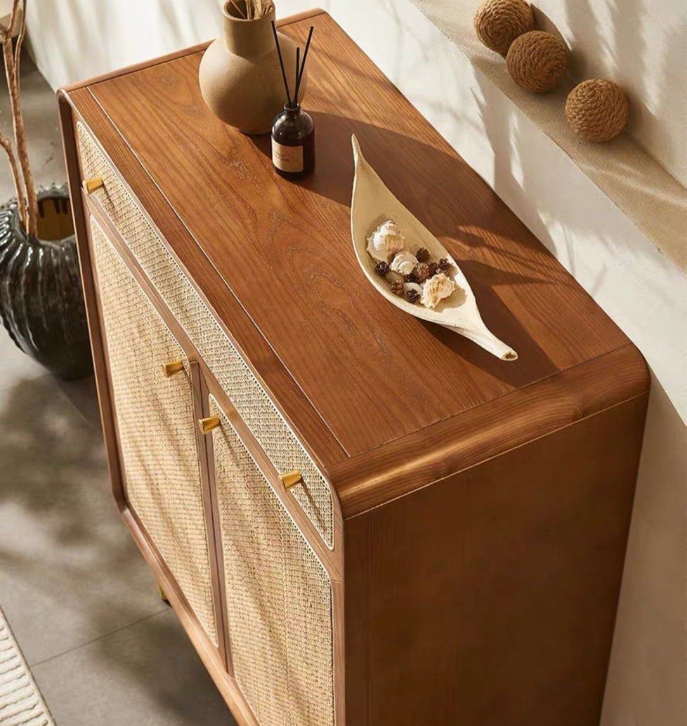 BRIDERS Vintage Rattan Shoe Cabinet