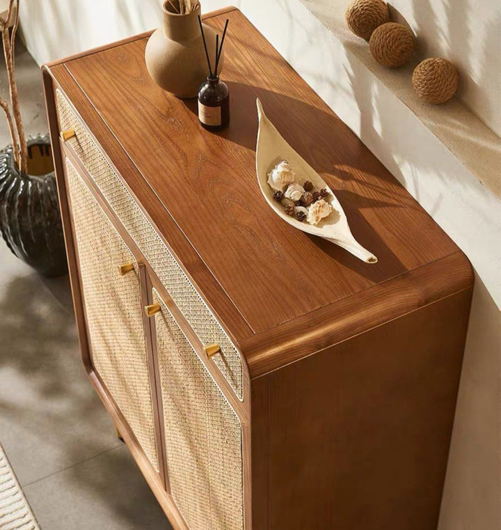 BRIDERS Vintage Rattan Shoe Cabinet