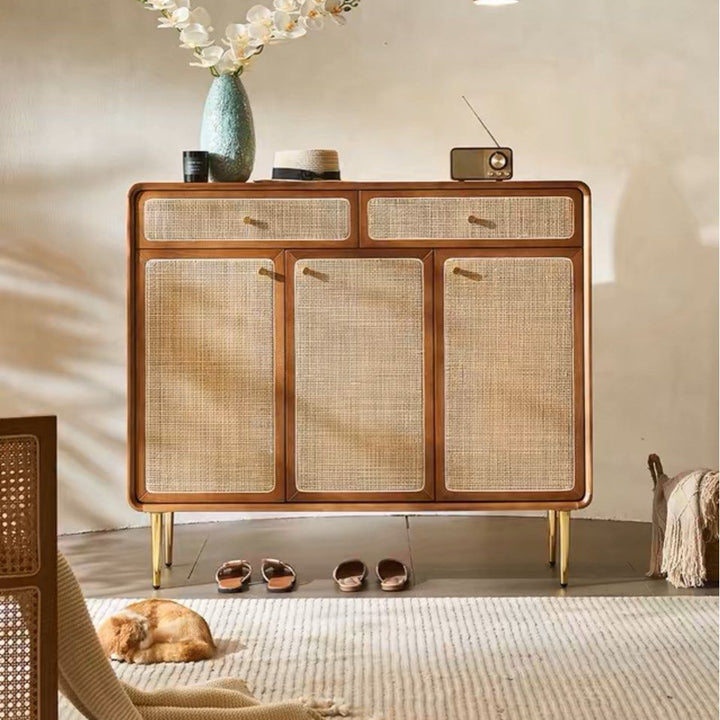 BRIDERS Vintage Rattan Shoe Cabinet