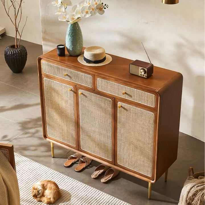 BRIDERS Vintage Rattan Shoe Cabinet