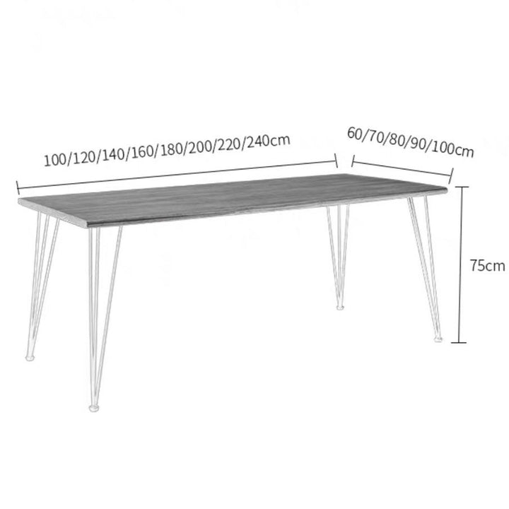 BROK Industrial Solid Wood Dining Table