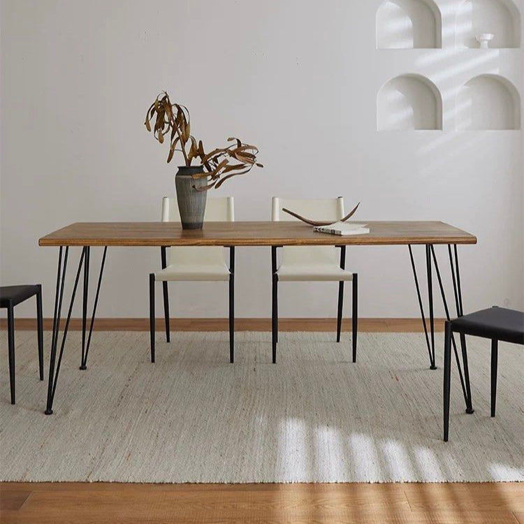 BROK Industrial Solid Wood Dining Table