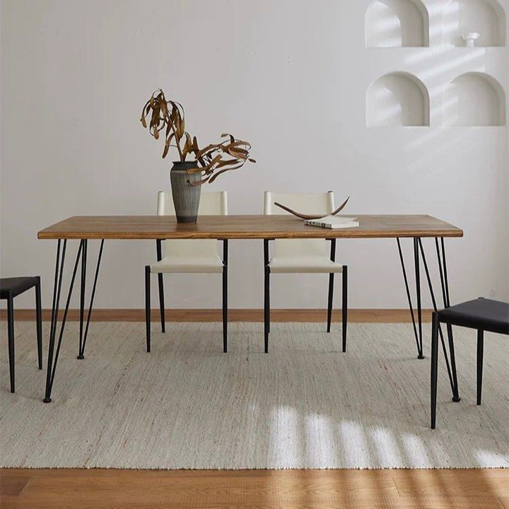 BROK Industrial Solid Wood Dining Table