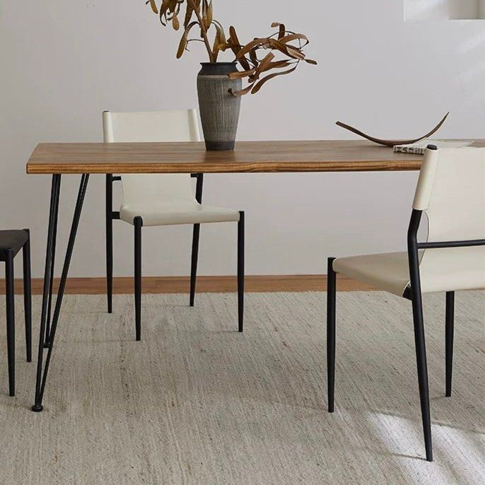 BROK Industrial Solid Wood Dining Table