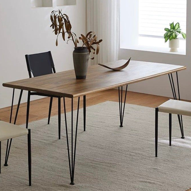 BROK Industrial Solid Wood Dining Table