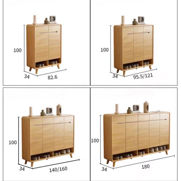 BURVLY Modern Oak Shoe Cabinet