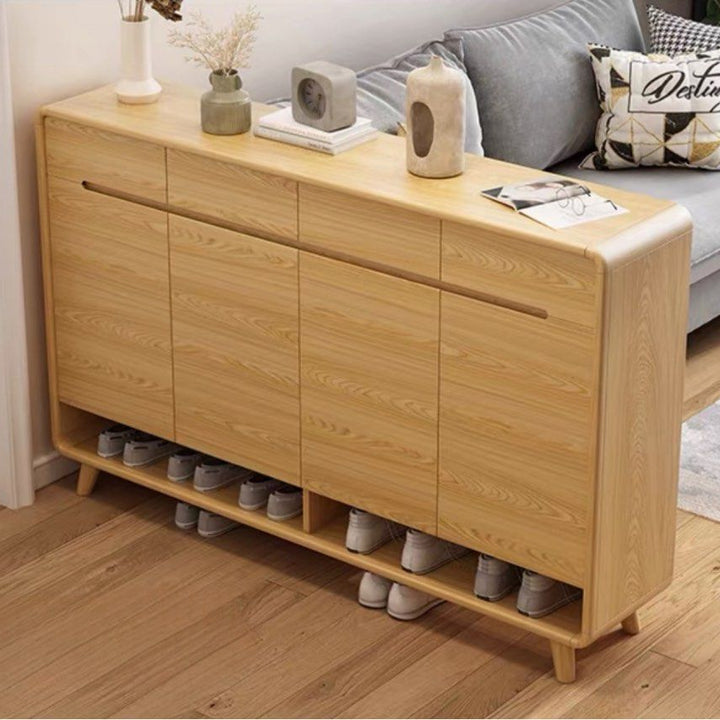 BURVLY Modern Oak Shoe Cabinet