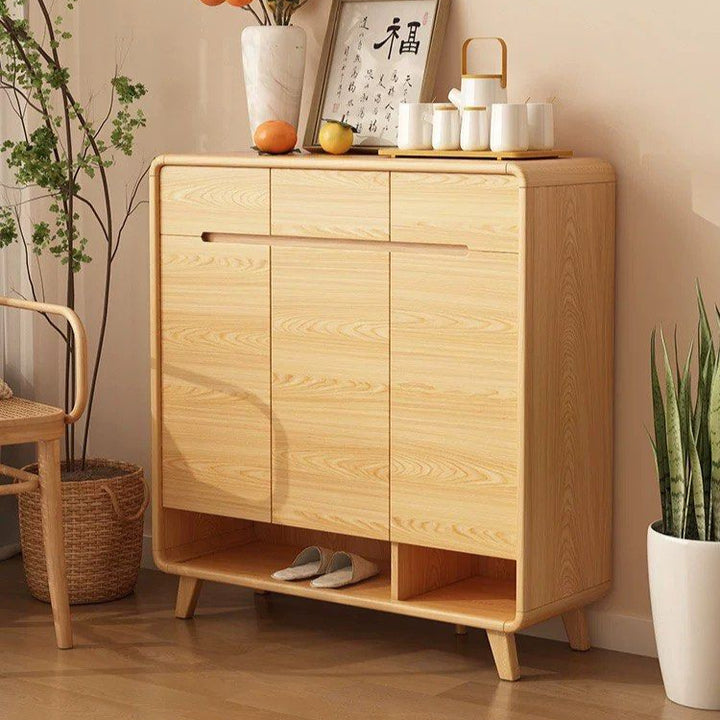 BURVLY Modern Oak Shoe Cabinet