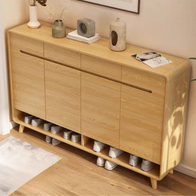 BURVLY Modern Oak Shoe Cabinet