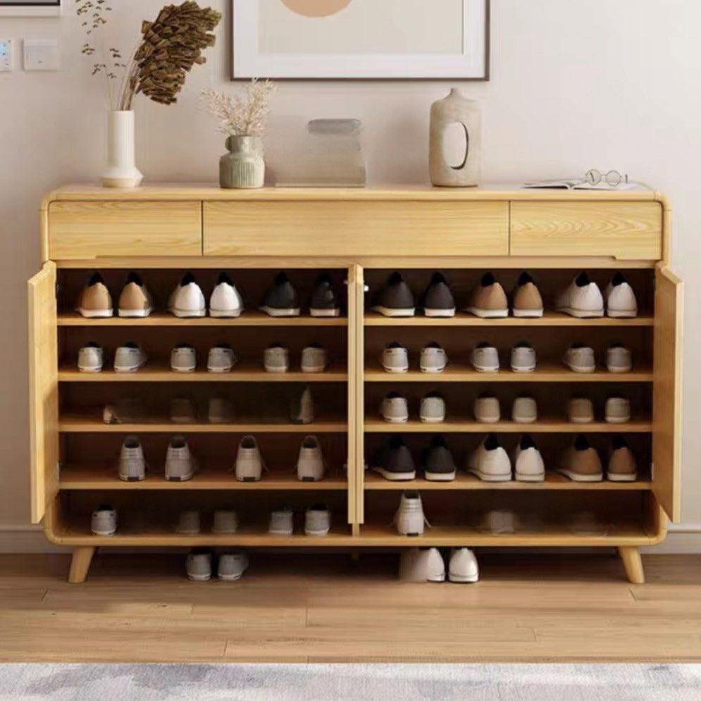BURVLY Modern Oak Shoe Cabinet