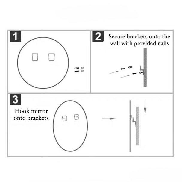 BYEOL Modern Round LED Wall Mirrors