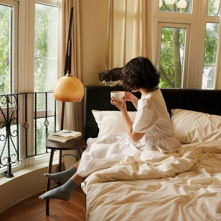 CADEN Oriental Solid Wood Standing Lamp