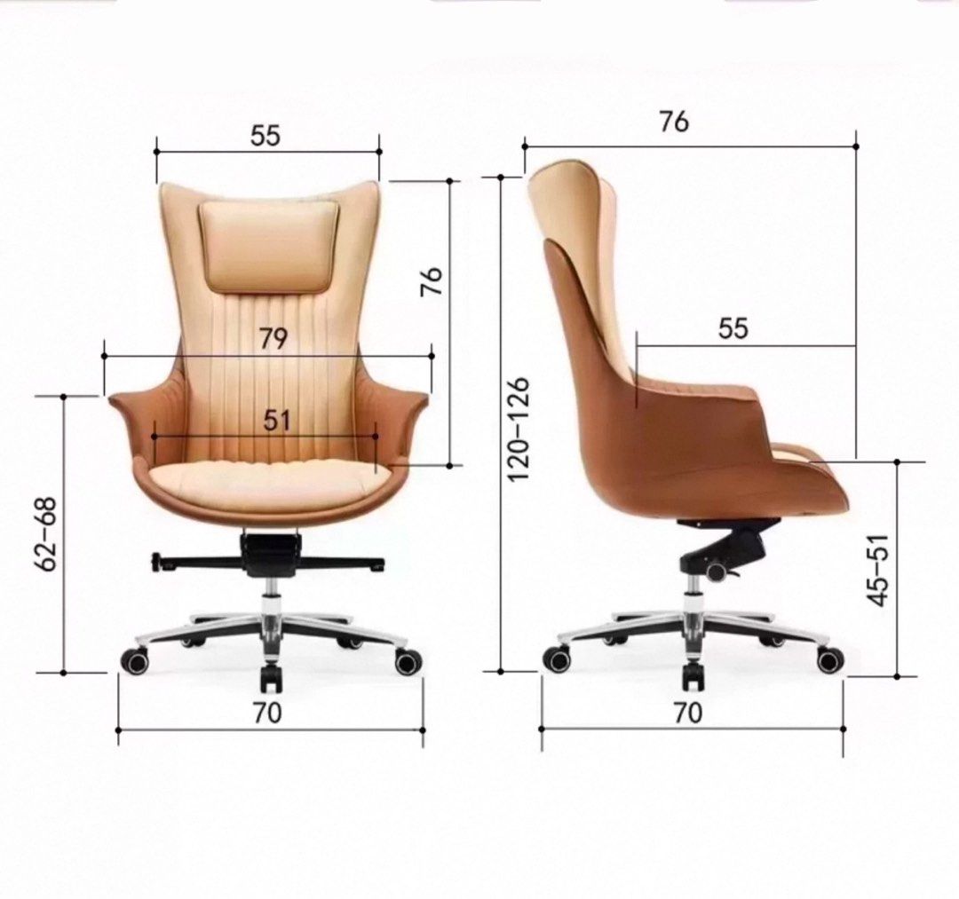 CAFRIEL Modern Genuine Leather Office Chair