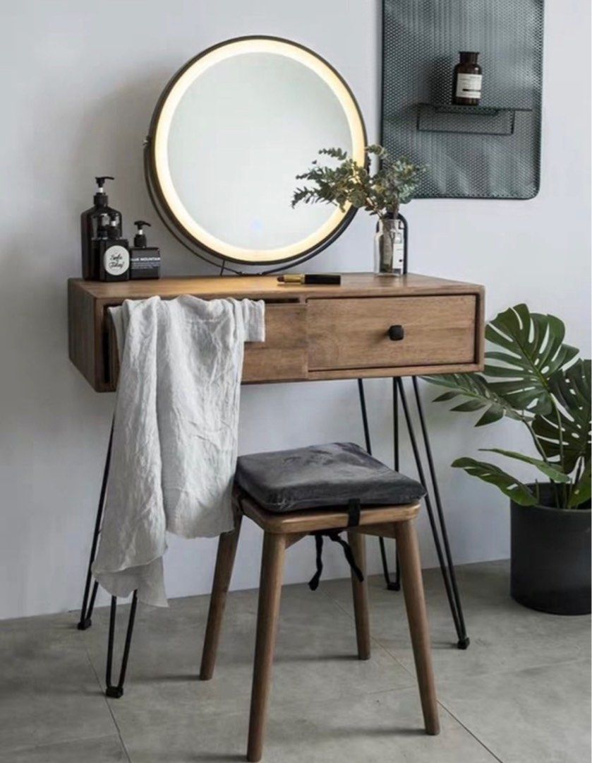 CAFUNE Vintage Solid Wood Vanity Table