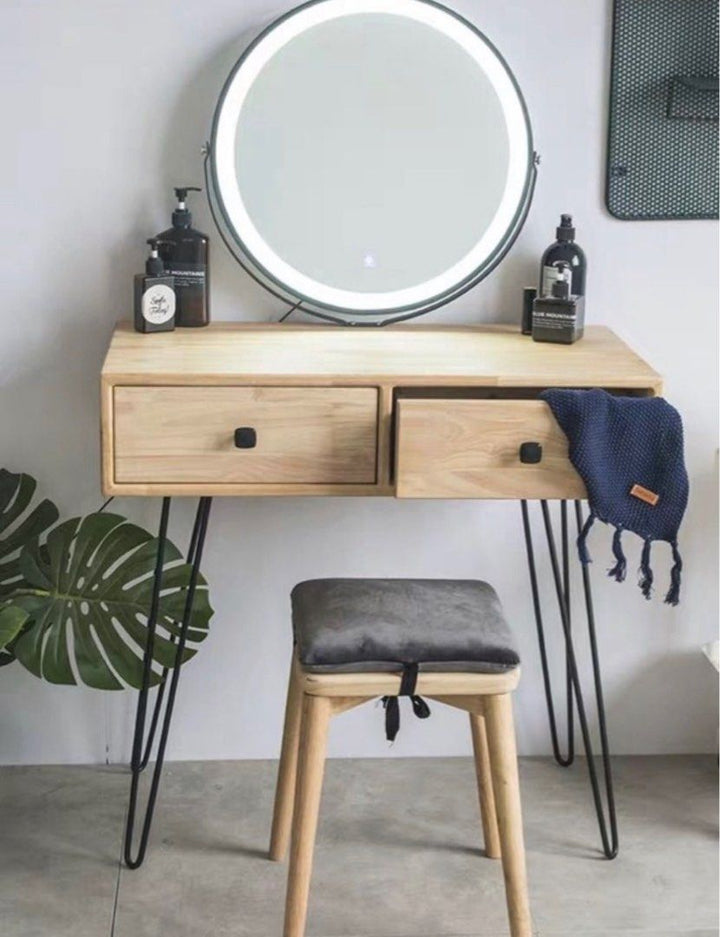 CAFUNE Vintage Solid Wood Vanity Table