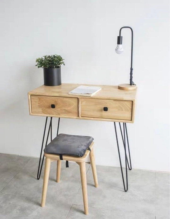 CAFUNE Vintage Solid Wood Vanity Table