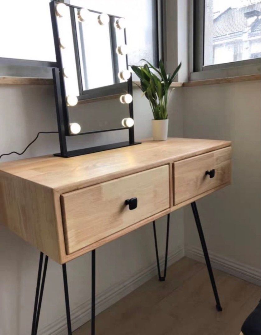 CAFUNE Vintage Solid Wood Vanity Table