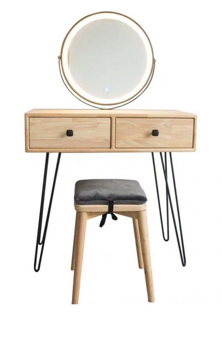 CAFUNE Vintage Solid Wood Vanity Table