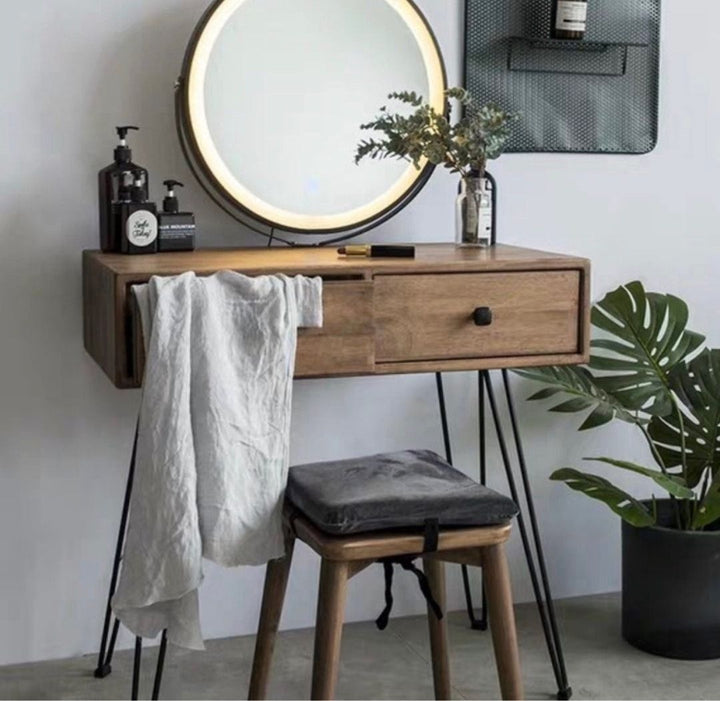 CAFUNE Vintage Solid Wood Vanity Table