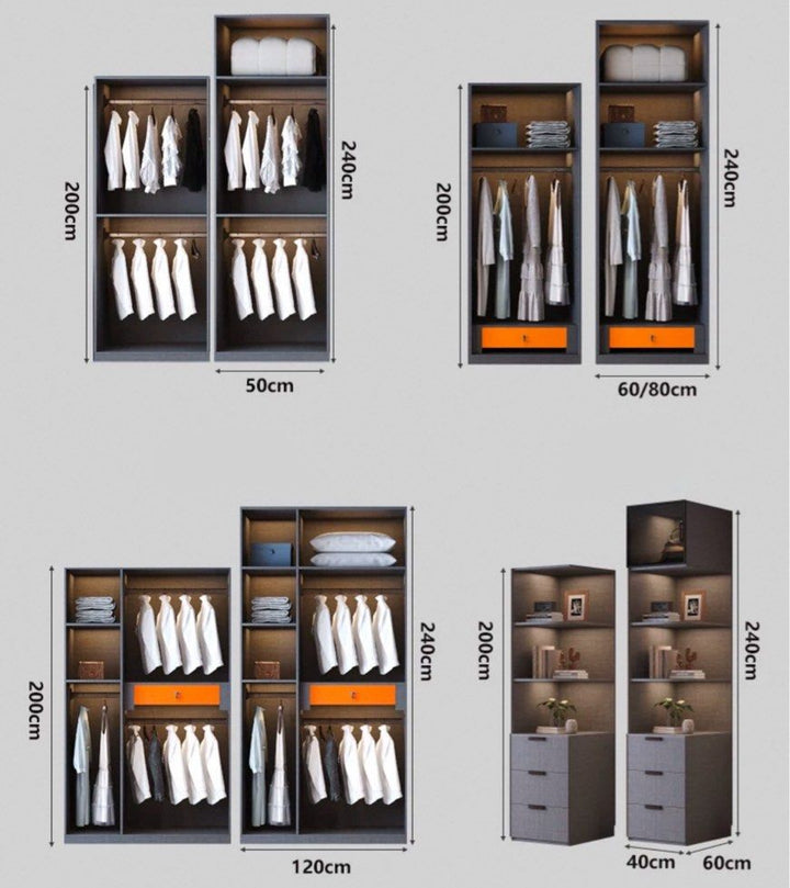 CALHUR Modern Glass Wardrobe