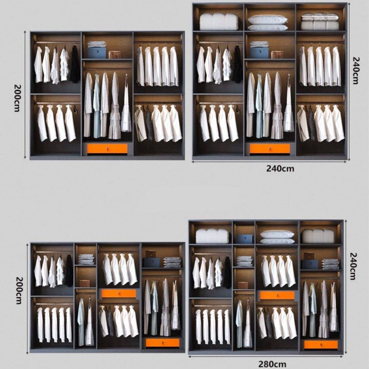 CALHUR Modern Glass Wardrobe