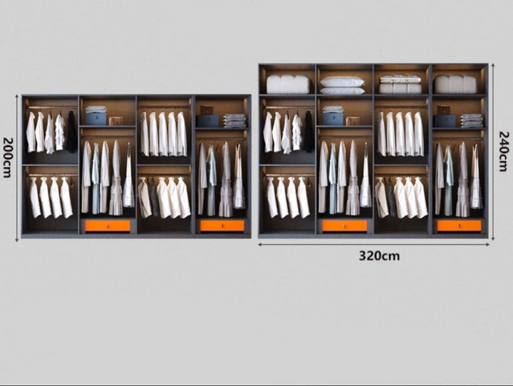 CALHUR Modern Glass Wardrobe