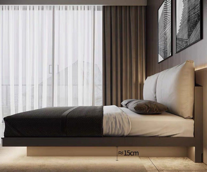 CALVRY Modern LED Floating Storage Bedframe