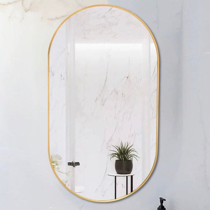 CANDIS Modern Stainless Steel Oval Mirror