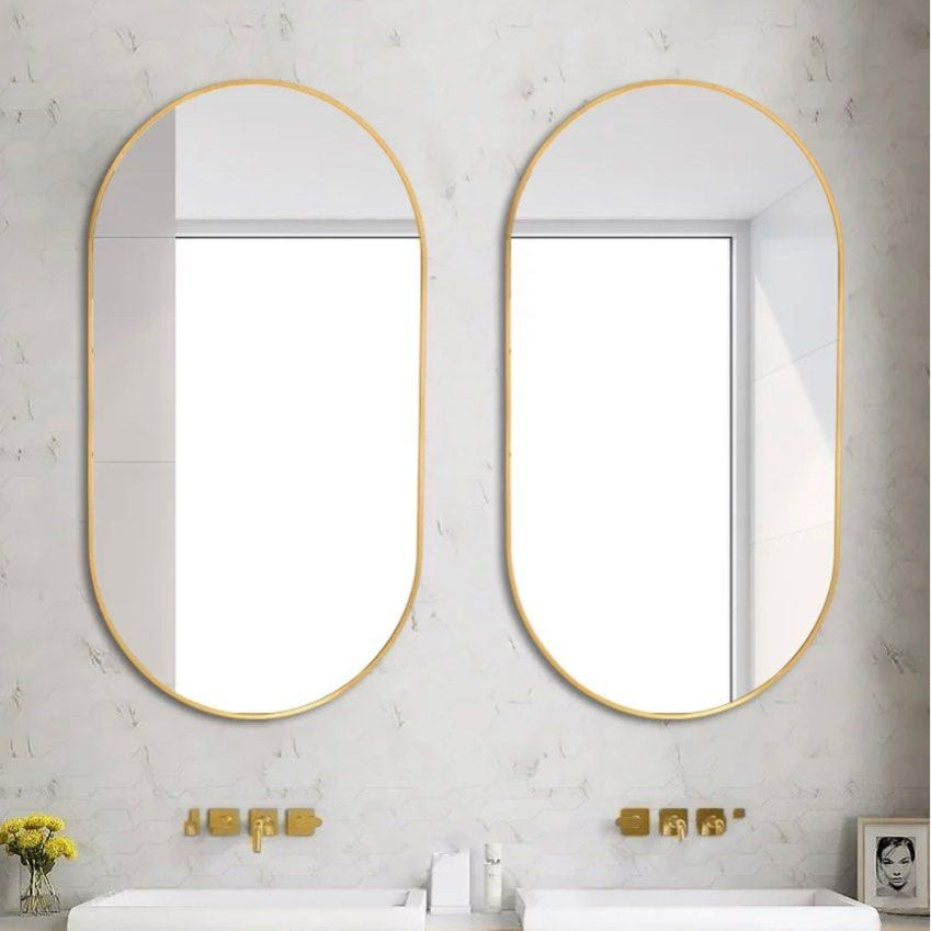 CANDIS Modern Stainless Steel Oval Mirror