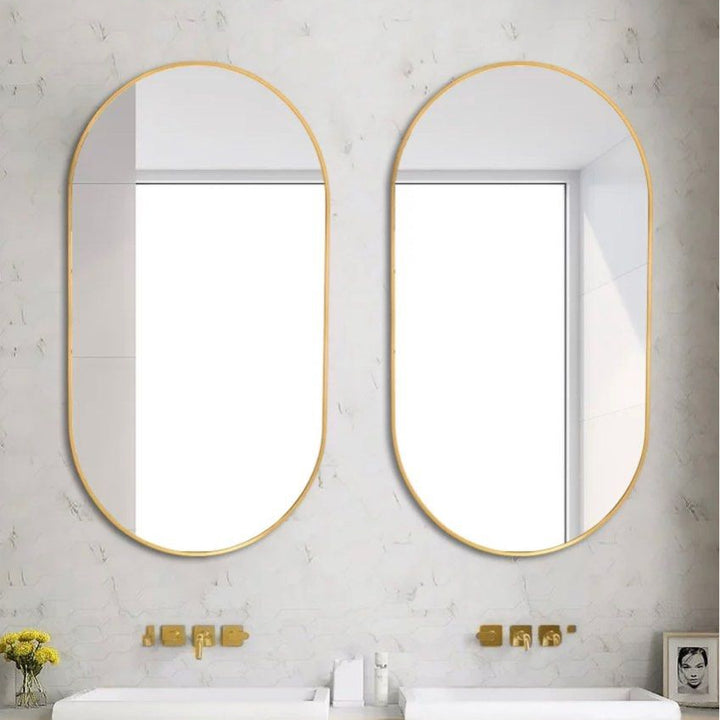 CANDIS Modern Stainless Steel Oval Mirror