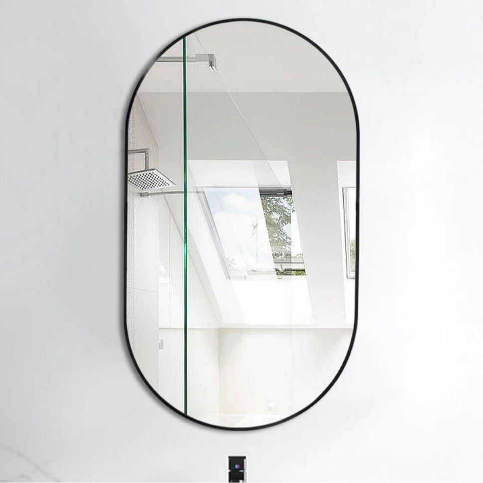 CANDIS Modern Stainless Steel Oval Mirror