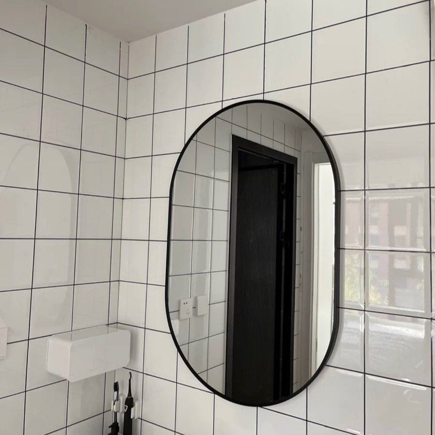 CANDIS Modern Stainless Steel Oval Mirror