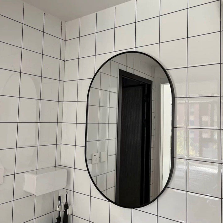 CANDIS Modern Stainless Steel Oval Mirror