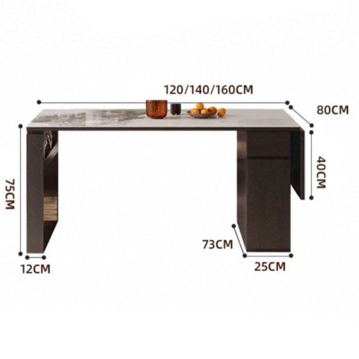 CASHEI Modern Extendable Sintered Stone Dining Table
