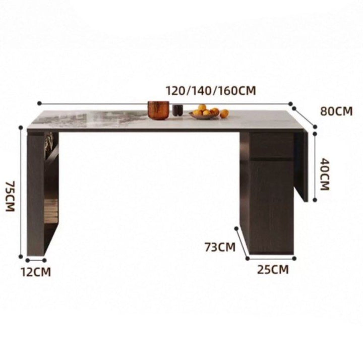 CASHEI Modern Extendable Sintered Stone Dining Table