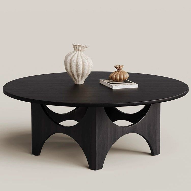 BURKE Rustic Solid Wood Round Coffee Table