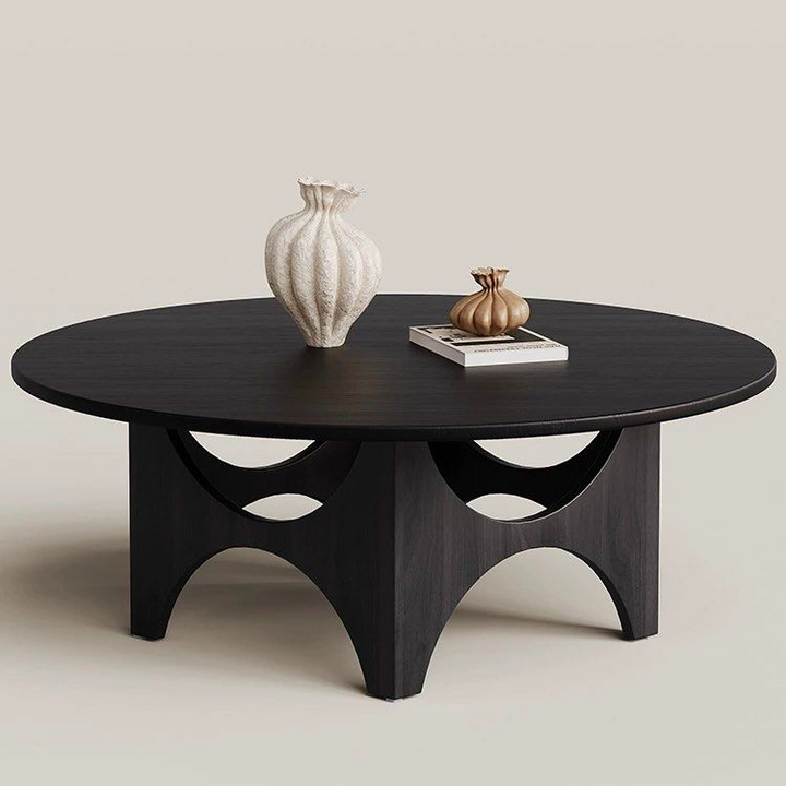 BURKE Rustic Solid Wood Round Coffee Table