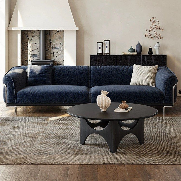 BURKE Rustic Solid Wood Round Coffee Table