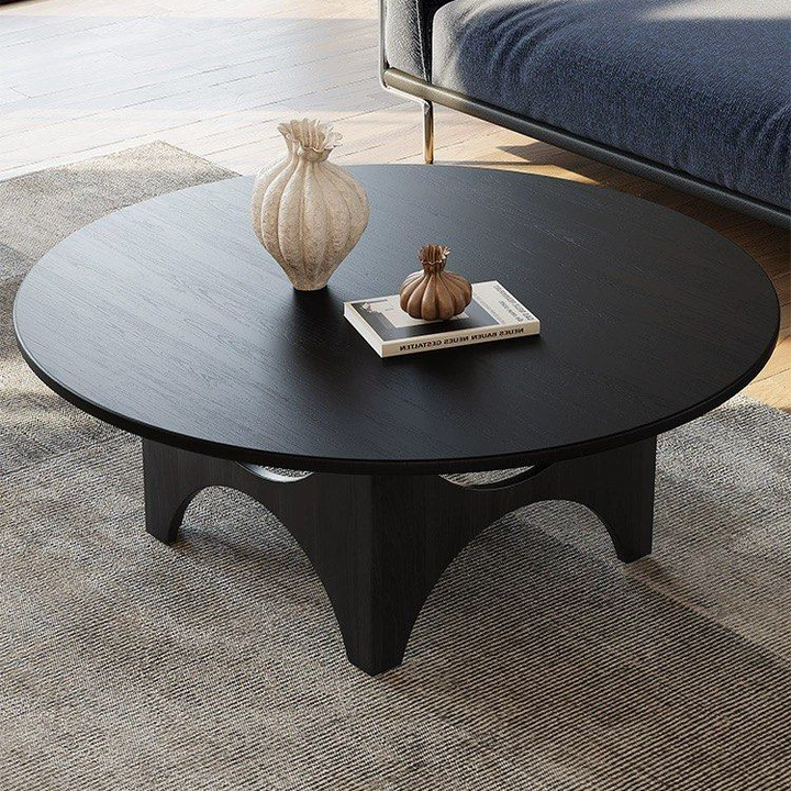 BURKE Rustic Solid Wood Round Coffee Table
