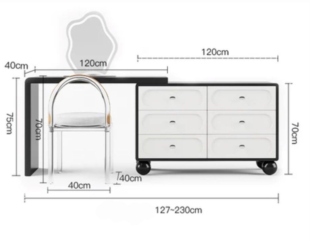 CHADELE Modern Vanity Tables