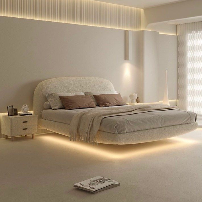 CHAPEL Modern Boucle LED Floating Bedframe