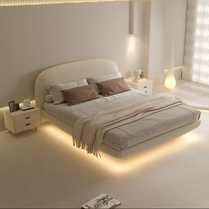 CHAPEL Modern Boucle LED Floating Bedframe