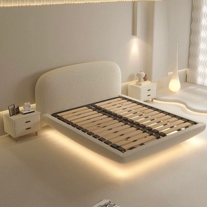 CHAPEL Modern Boucle LED Floating Bedframe