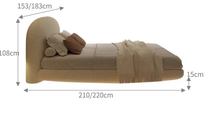 CHAPEL Modern Boucle LED Floating Bedframe